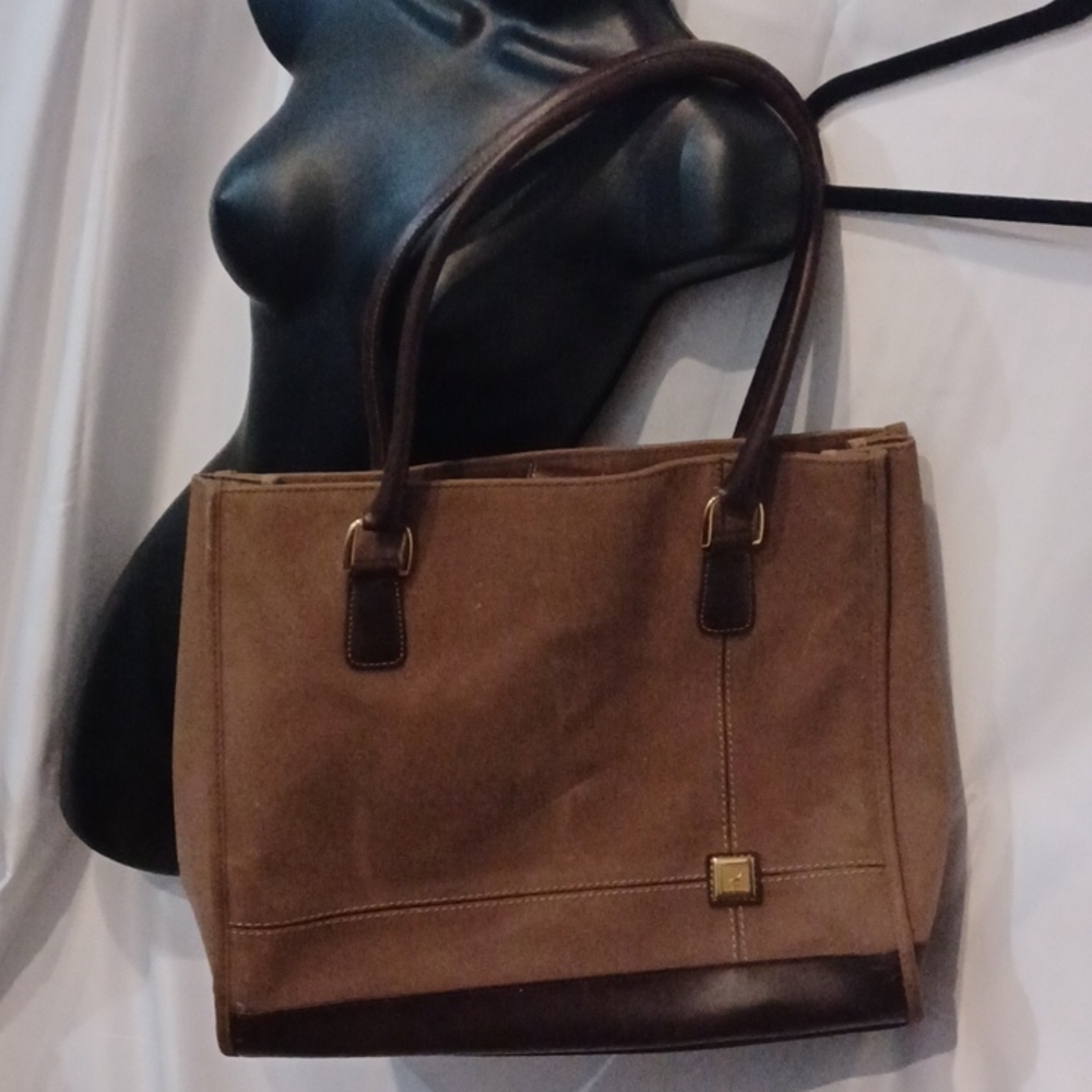 Diane Von Furstenberg Large Brown Shoulder Bag, 14"×15.25"×5.5"
